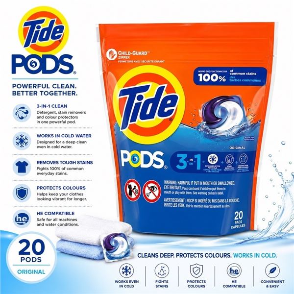 TIDE PODS 3-IN-1 ORIGINAL 20 PODS