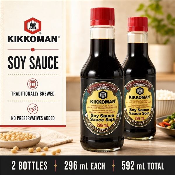 2 KIKKOMAN SOY SAUCE 296ML