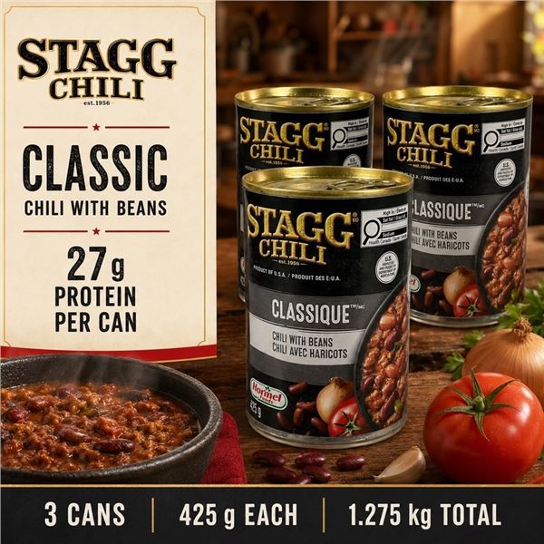 3 STAGG CHILI WITH BEANS