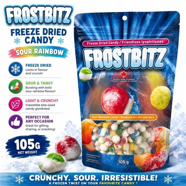 FROSTBITZ FREEZE DRIED SOUR RAINBOW CANDY 105G