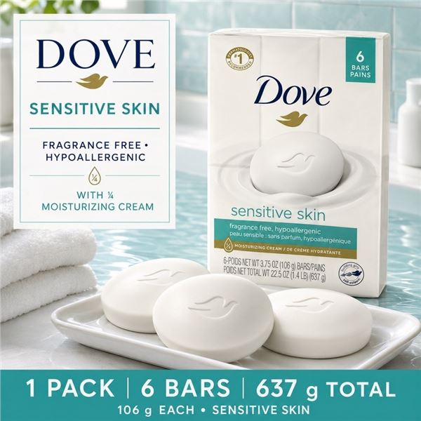 DOVE SENSITIVE SKIN 6 BAR SOAP