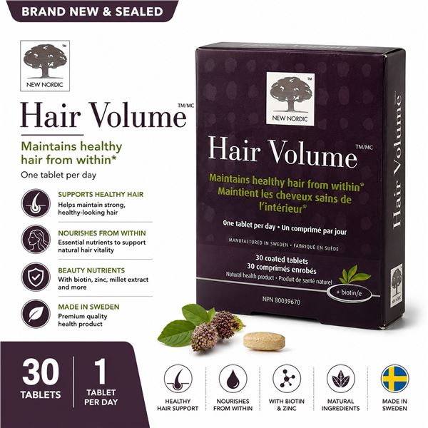NEW NORDIC HAIR VOLUME 30 TABLETS BB 12/28