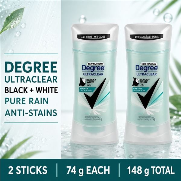 2 DEGREE ULTRACLEAR BLACK + WHITE PURE RAIN 74G