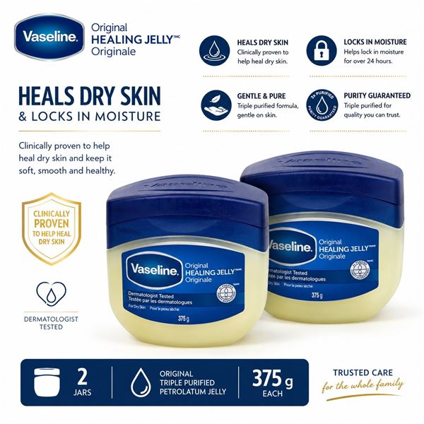 2 VASELINE ORIGINAL HEALING JELLY 375G