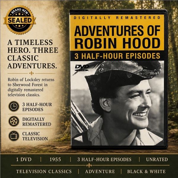 NEW DVD "ADVENTURES OF ROBIN HOOD" 3 EPISODES 19
