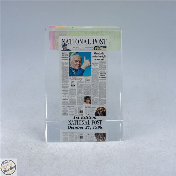 NATIONAL POST NEWSPAPER, VOLUME 1 EDITION 1,