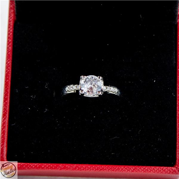 1 CT MOISSANITE 925 SILVER RING ADJUSTABLE WITH