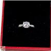Image 1 : 1 CT MOISSANITE 925 SILVER RING ADJUSTABLE WITH