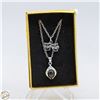 Image 1 : VINTAGE OVAL BLACK ONYX NECKLACE & DRAMA FACE