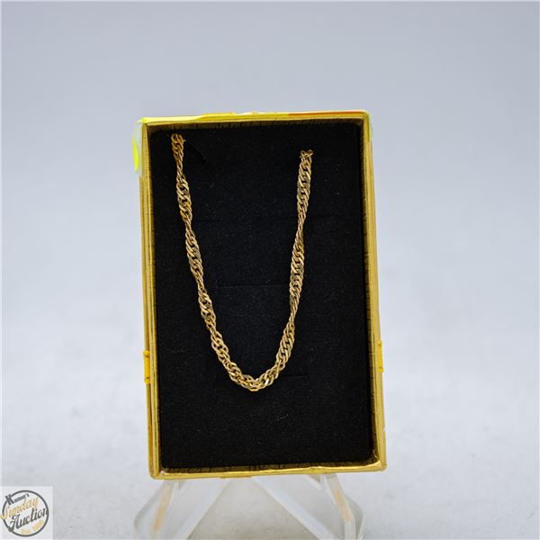 VINTAGE 10K GOLD CHAIN TWIST BRACLET 8" LONG