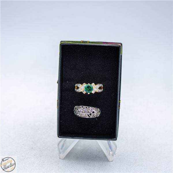 2 VINTAGE EDCO JEWERLY RINGS SIZE 10