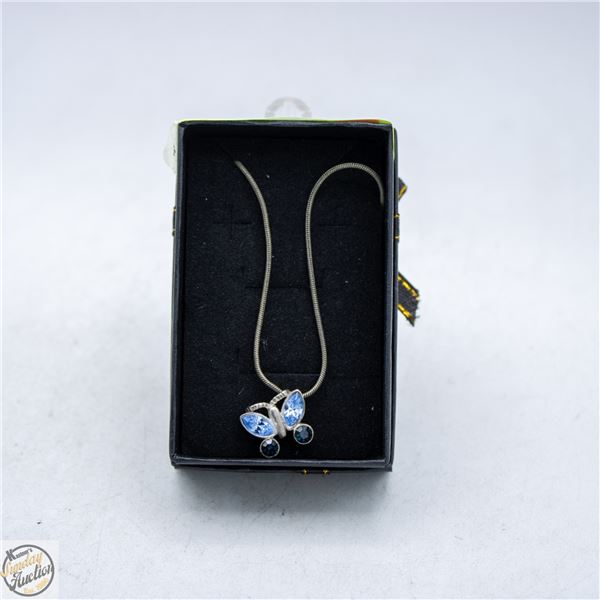VINTAGE BUTTERFLY RHINSTONE NECKLACE