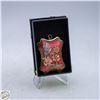Image 1 : VINTAGE CLOISONNE ENAMEL RED FLOWER PENDANT