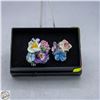 Image 1 : 2 VINTAGE BONE CHINA BROOCHES FLOWERS ONE STAMPED