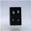 Image 1 : 2 STERLING SILVER EARRINGS TURQUOISE & CUBIC