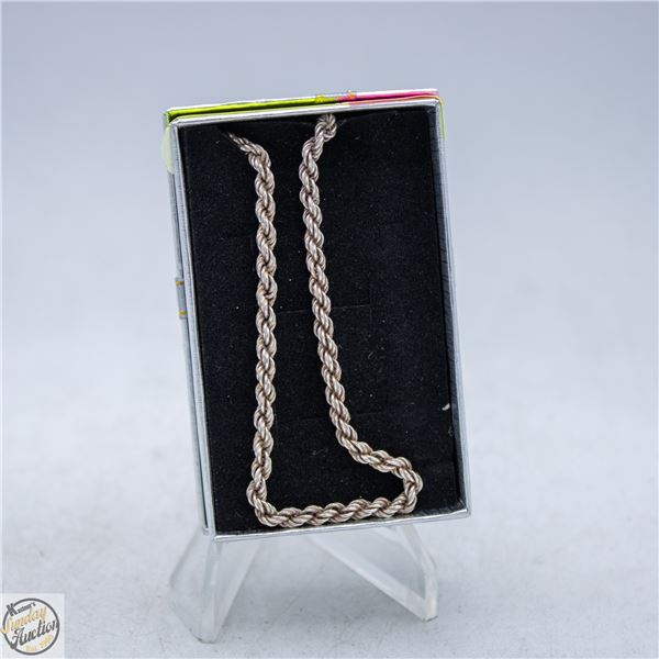 925 ITALY SILVER ROPE CHAIN NECKLACE 11.59 GRAMS