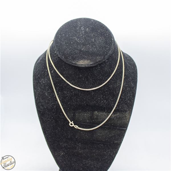 925 ITALY MIO STAMP SILVER BOX CHAIN NECKLACE 30"