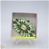 Image 1 : VINTAGE GREEN RHINESTONE BROOCH 3.5" LONG