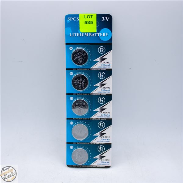 PACK OF 5 NEW CR2032 LITHIUM BATTERYS