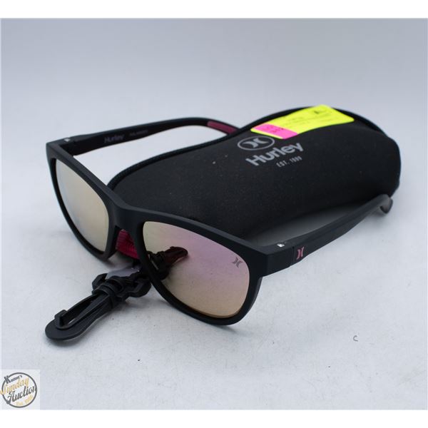 HURLEY POLARIZED SUNGLASSES WITH SOFT CASE &
