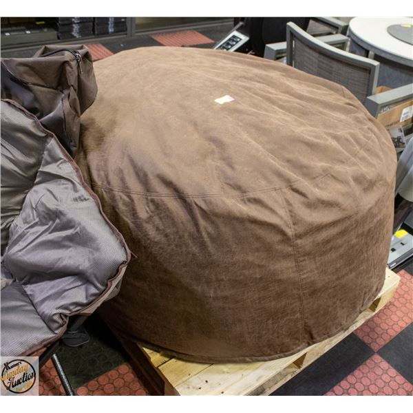 LOUNGE & CO. FAUX SUEDE JUMBO LOUNGER - BROWN