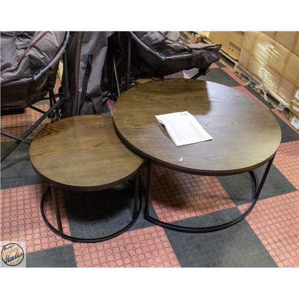 NEW ASSEMBLED 2 PIECE NESTING TABLE SET