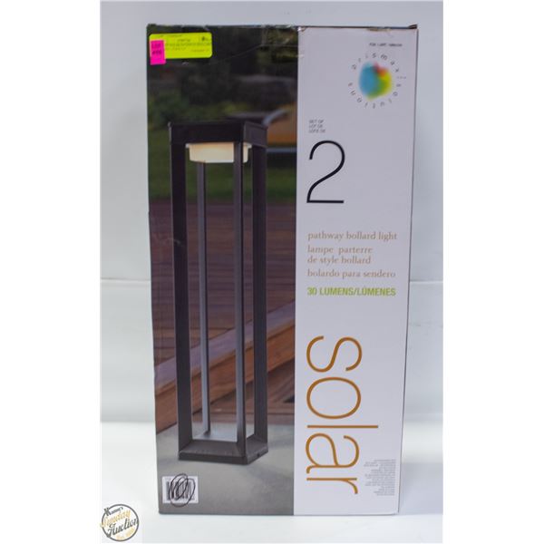 2 PK OF SOLAR PATHWAY BOLLARD LIGHTS - 27.8 X 5.1"