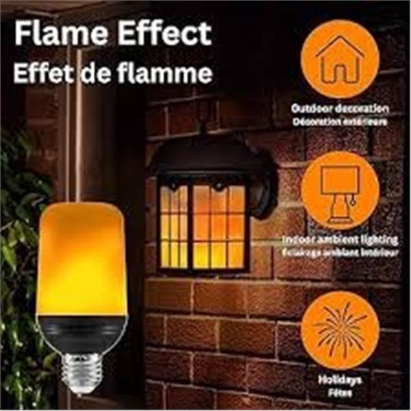 NEW 2 PACK OF LUMINUS LED FLAME EFFECT LIGHT BULBS