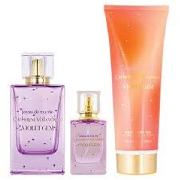 NEW CATHERINE MALANDRINO VIOLET GEM PERFUME SET