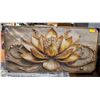 Image 1 : NEW GOLD LOTUS PRINTED CANVAS WITH WOODEN FRAME