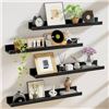 Image 1 : NEW 4 PACK OF WOODEN FLOATING SHELVES WITH LEDGE