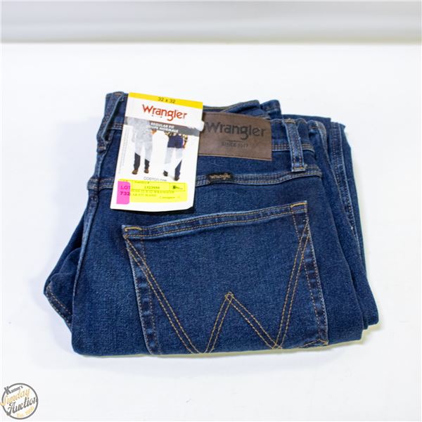 NEW MENS 32 X 32 WRANGLER REGULAR FIT JEANS