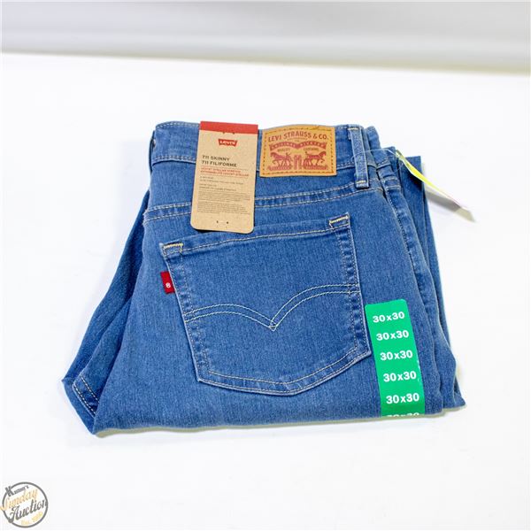 NEW LEVIS 711 SKINNY JEANS 30 X 30
