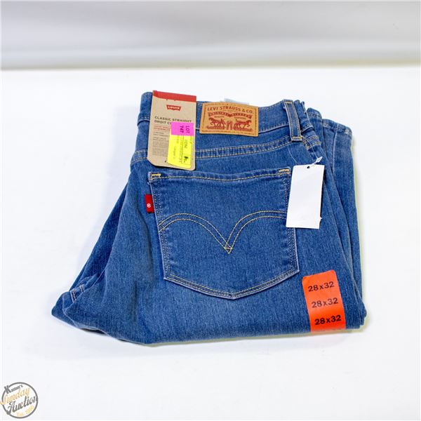 NEW LEVIS CLASSIC STRAIGHT 28 X 32 JEANS MID RISE