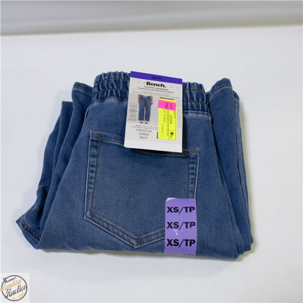 NEW BENCH WOMENS XS DENIM SWEATPANT HYBRID