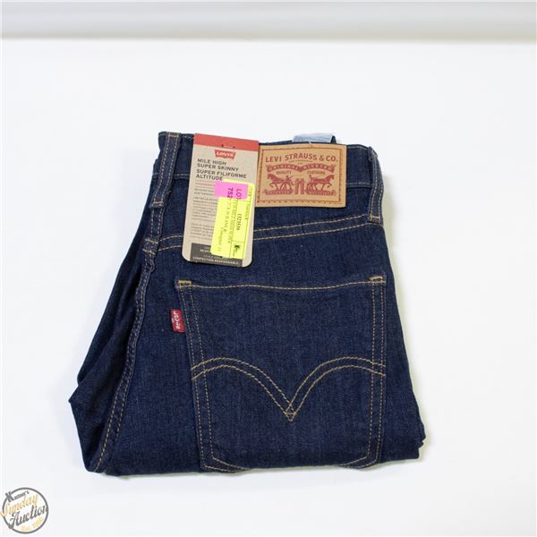 NEW LEVIS MILE HIGH SUPER SKINNY 27 X 30 JEANS W/