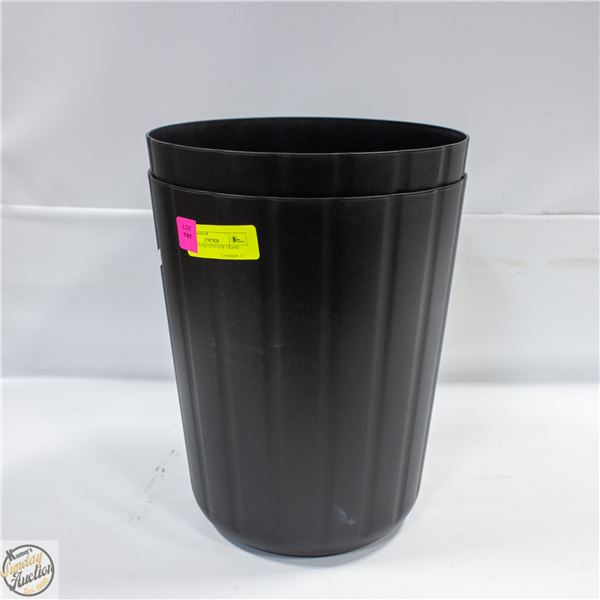 2 NEW ROUND OPEN TOP TRASH CANS
