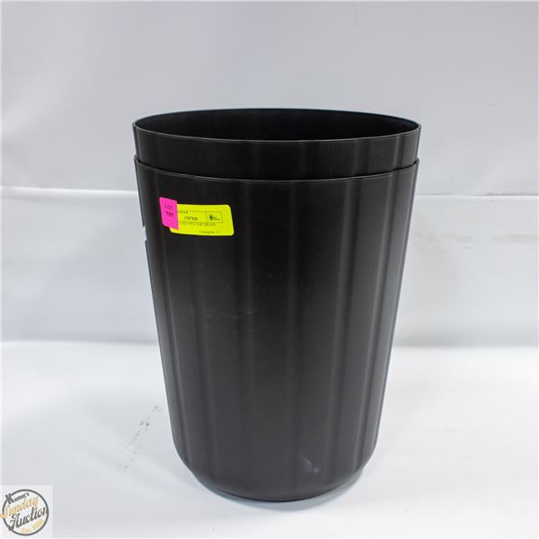2 NEW ROUND OPEN TOP TRASH CANS