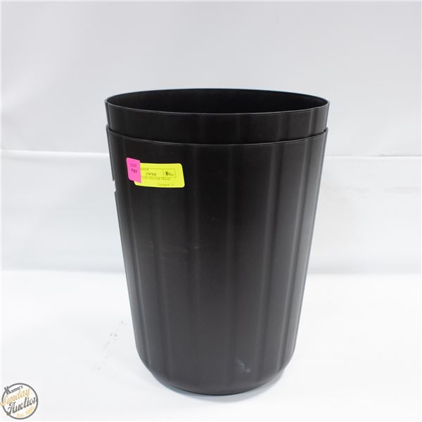 2 NEW ROUND OPEN TOP TRASH CANS