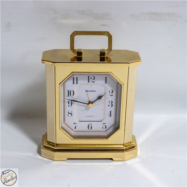 VINTAGE BULOVA BRASS MANTLE
