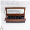 Image 1 : WOOD GLASS TOP WATCH BOX FITS 6 WATCHES