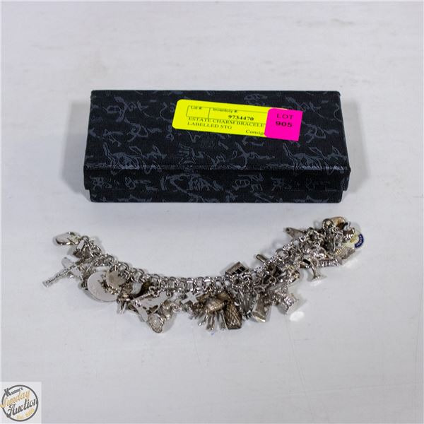 ESTATE CHARM BRACELET LABELLED STG