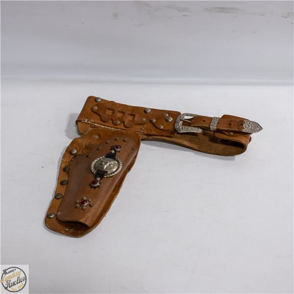 VINTAGE KIDS LEATHER CAP GUN HOLSTER