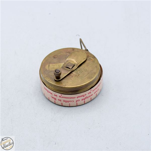 VINTAGE BRASS LUFKIN LIVESTOCK TAPE MEASURE