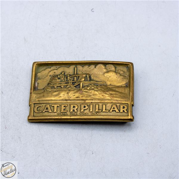 VINTAGE BRASS CATERPILLAR BELT BUCKLE