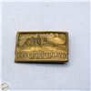 Image 1 : VINTAGE BRASS CATERPILLAR BELT BUCKLE