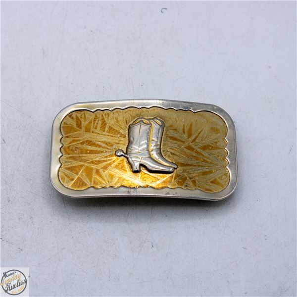 VINTGE METAL WESTERN STYLE BOOT BELT BUCKLE