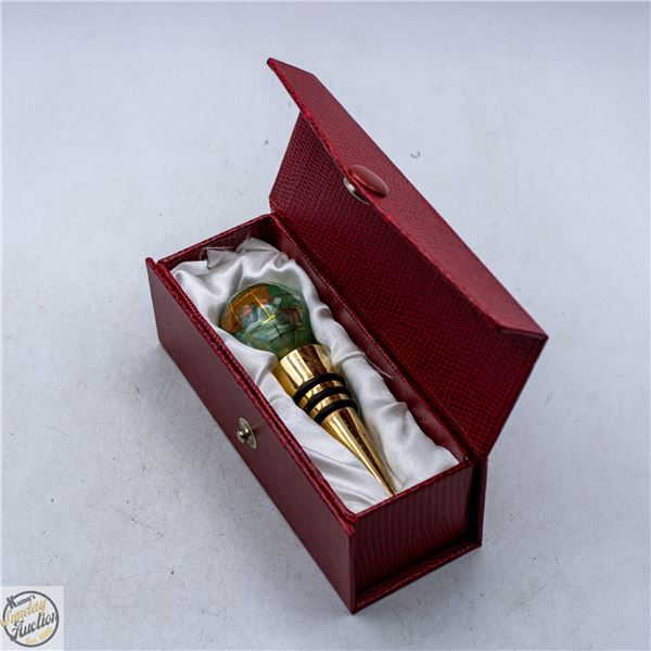KALIFANO CARIBBEAN BLUE OPALITE WINE BOTTLE