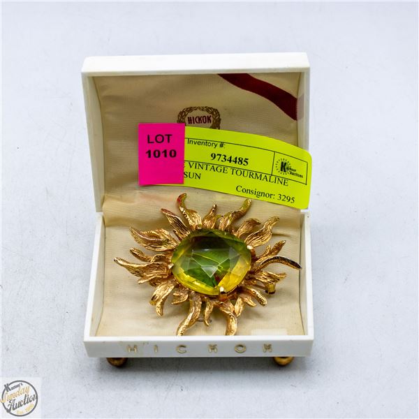 ESTATE VINTAGE TOURMALINE GREEN SUN