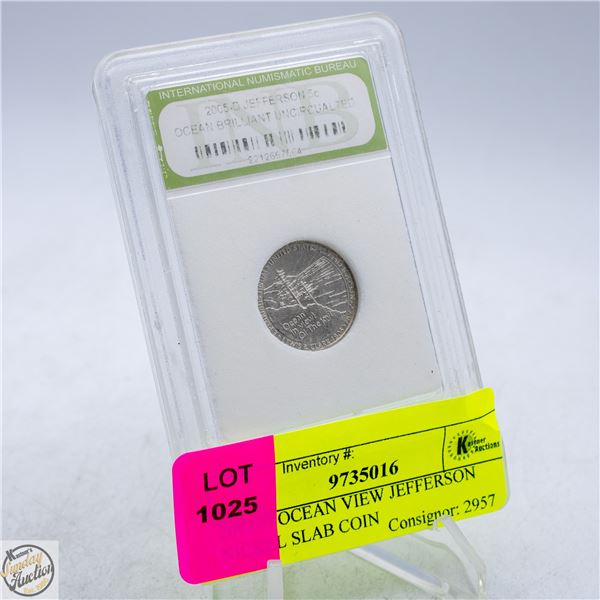 2005-D OCEAN VIEW JEFFERSON NICKEL SLAB COIN